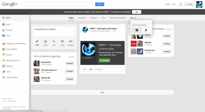 Google Plus ganha novo visual com atualização