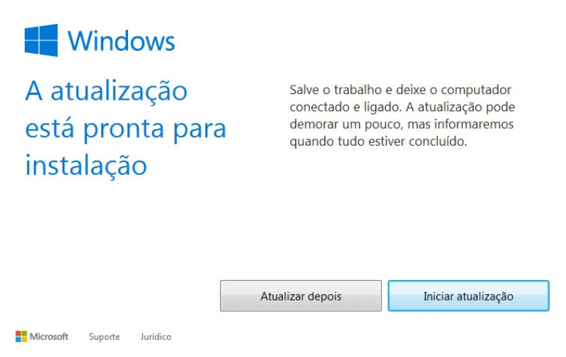 Windows 10 - Forçando download e instalação